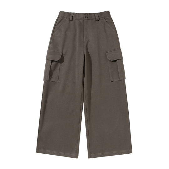 Damen Cropped Cargo-Hose mit weitem Bein und aufgesetzten Taschen Nord Taschen