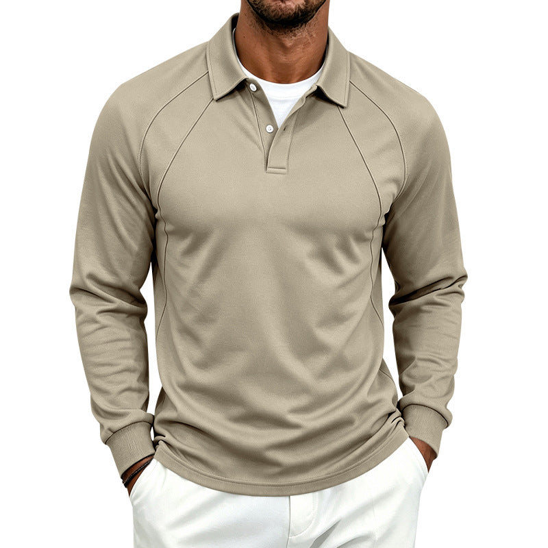 Herren Polo-Sweatshirt mit Raglanärmeln, Halbknopfleiste und Rippbündchen Nord Taschen