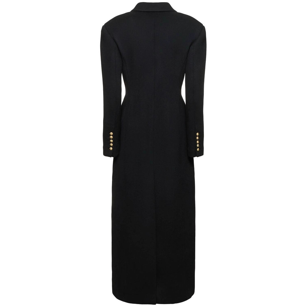 Damen Maxi-Mantelkleid mit markanter Schulterpartie und goldenen Zierknöpfen Nord Taschen