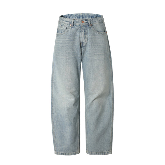 Damen Gerade geschnittene Jeans mit hoher Taille und relaxed Fit aus leichtem Denim Nord Taschen