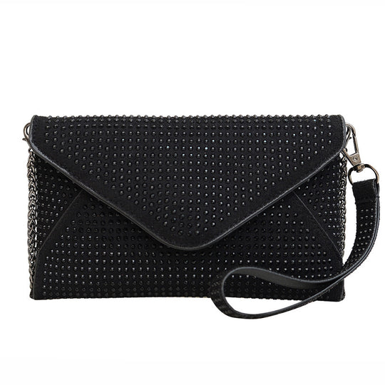 Damen Glamouröse Clutch-Tasche mit funkelnden Strassverzierungen Nord Taschen