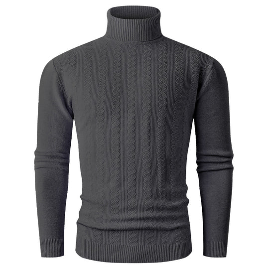 Herren Rollkragenpullover aus Feinstrick mit Zopfmuster und schmaler Silhouette Nord Taschen