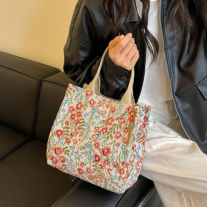 Damen Tragetasche mit floraler Stickerei Nord Taschen