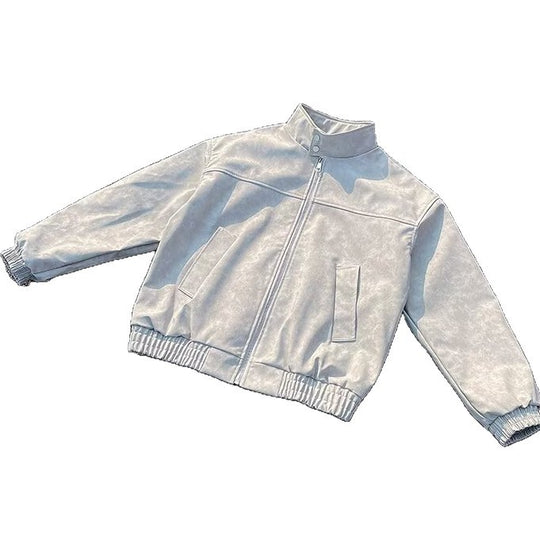 Unisex Kurz geschnittene Oversize-Bomberjacke mit Stehkragen und elastischem Saum Nord Taschen