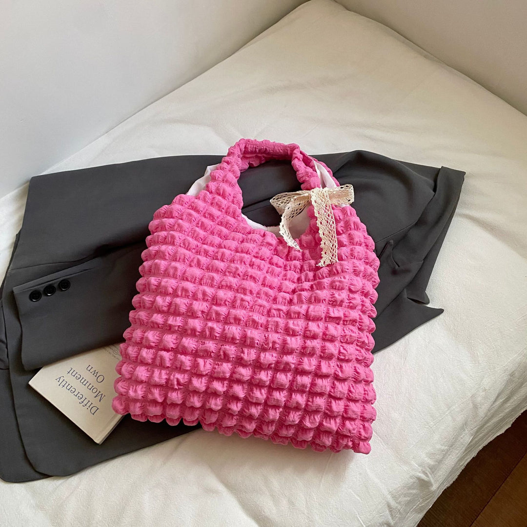 Damen Einkaufstasche mit strukturiertem Design und dekorativem Schleifenakzent Nord Taschen