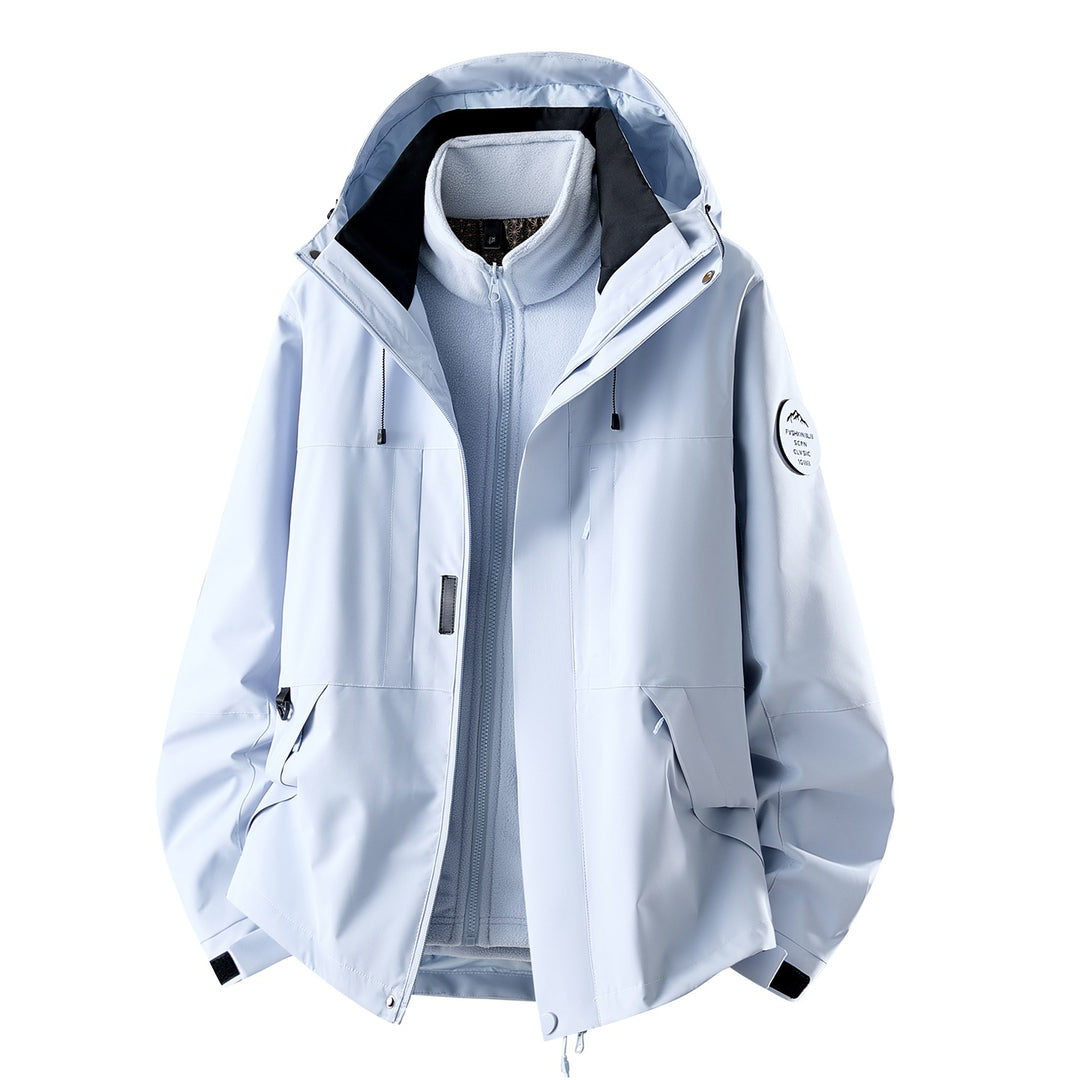Damen Dreiteilige wasserdichte Outdoorjacke mit abnehmbarem Fleece-Innenlayer Nord Taschen