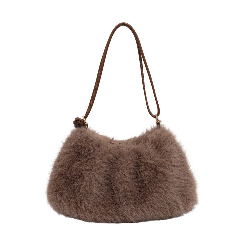 Damen Umhängetasche aus hochwertigem Kunstfell mit elegantem Detail Nord Taschen