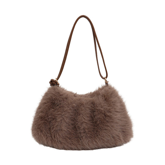 Damen Umhängetasche aus hochwertigem Kunstfell mit elegantem Detail Nord Taschen