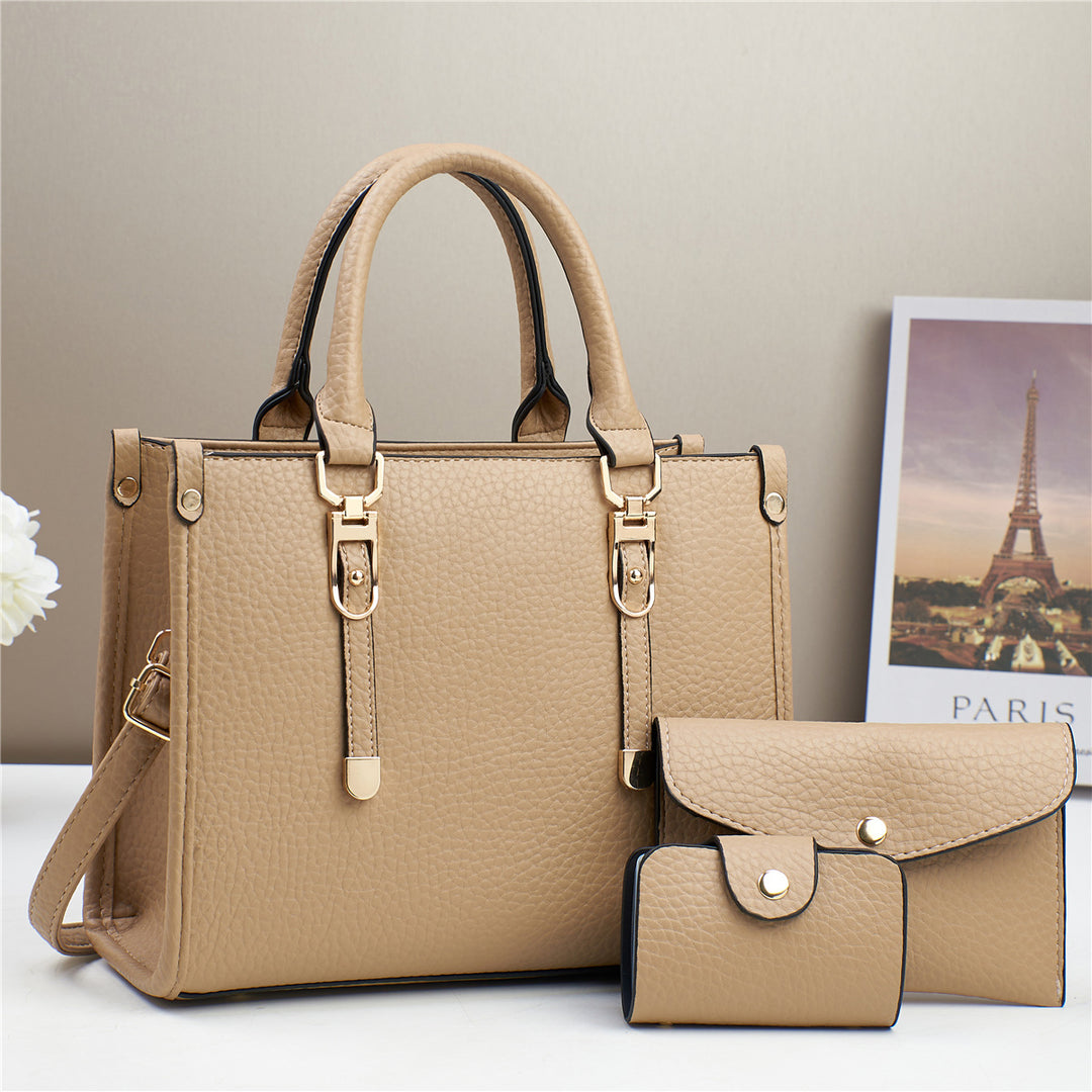 Damen elegante Kunstledertasche mit abnehmbarem Portemonnaie Nord Taschen