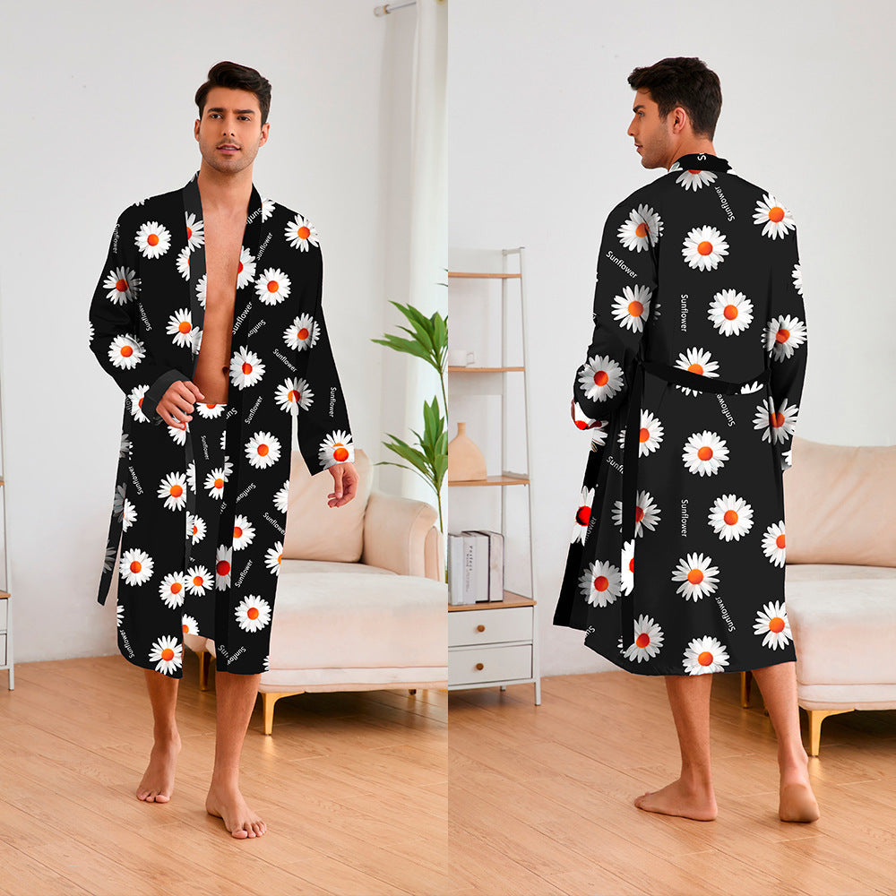 Herren Kimono mit modernem Muster und Gürtel – Nord Taschen