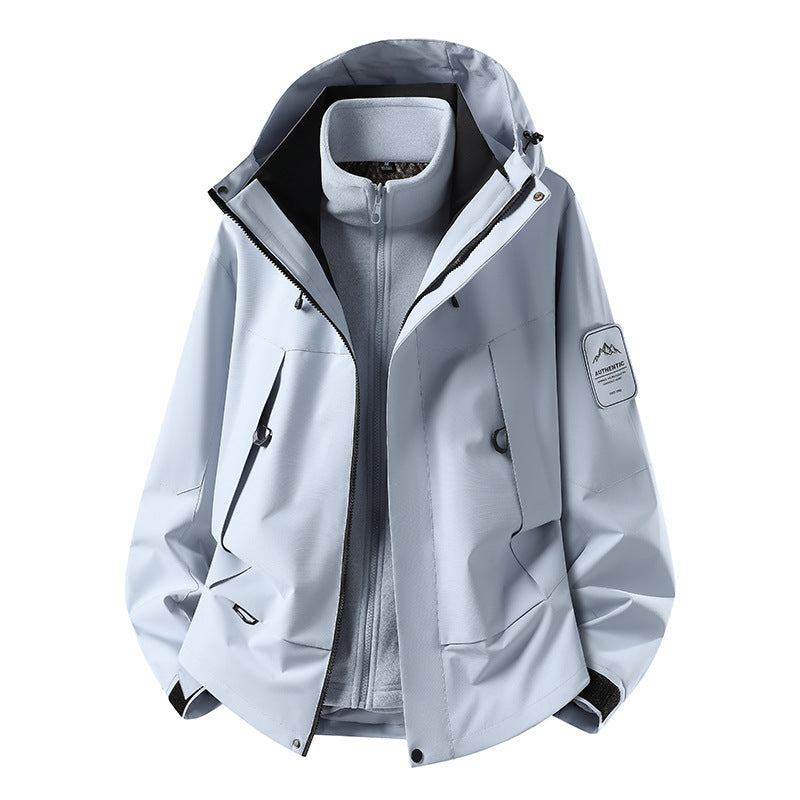 Unisex wasserfeste zweilagige Softshell-Regenjacke mit herausnehmbarem Fleecefutter und Kapuze Nord Taschen