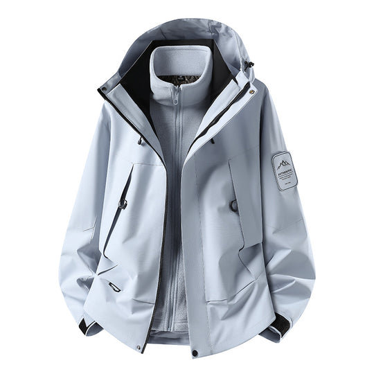 Unisex wasserfeste zweilagige Softshell-Regenjacke mit herausnehmbarem Fleecefutter und Kapuze Nord Taschen