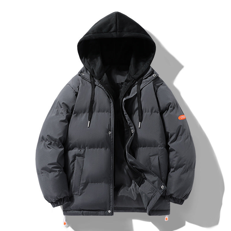 Herren Wattierte Pufferjacke mit kontrastfarbener Kapuze, winddichter Außenhülle und Kordelzug Nord Taschen
