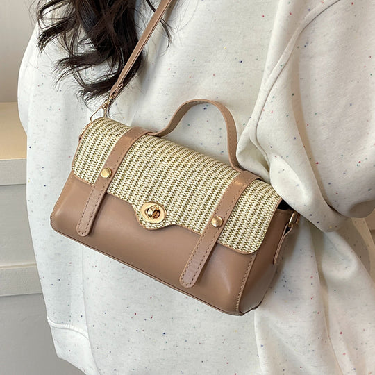 Damen Handtasche mit geflochtenem Design und eleganter Goldverzierung Nord Taschen