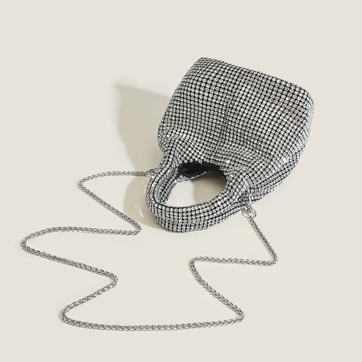 Damen Glamouröse Shopper-Tasche mit funkelndem Strass und modischem Kettenhenkel Nord Taschen