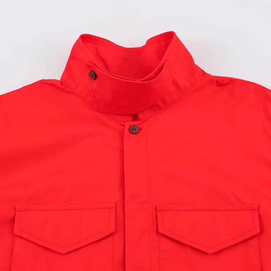 Damen Oversize Utility‑Hemdjacke mit hohem Stehkragen und aufgesetzten Brusttaschen Nord Taschen