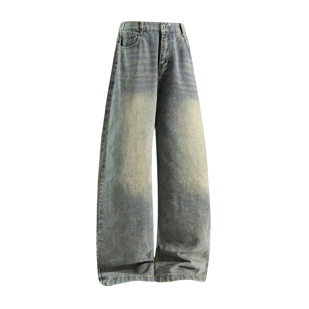 Damen Weite High‑Waist Baggy‑Jeans mit Ballon‑Silhouette und Used‑Waschung Nord Taschen