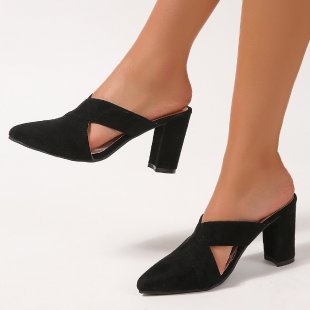 Damen Mules mit elegantem Kreuzband und komfortablem Blockabsatz  Nord Taschen