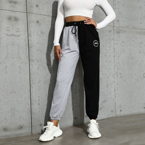Damen Zweifarbige Jogginghose im Colorblock‑Design mit Tunnelzug und elastischen Bündchen Nord Taschen