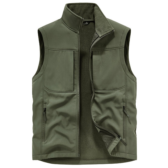 Herren Funktionale Softshell‑Weste mit Fleecefutter und winddichter Membran Nord Taschen
