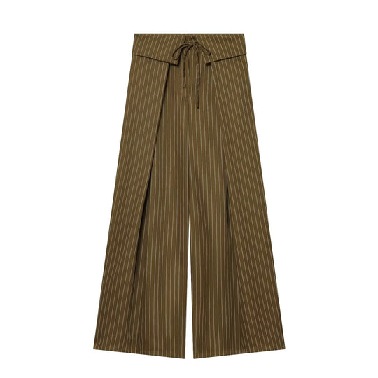Damen Weite Highwaist-Palazzohose mit Wickel-Front und Taillenschnürung Nord Taschen