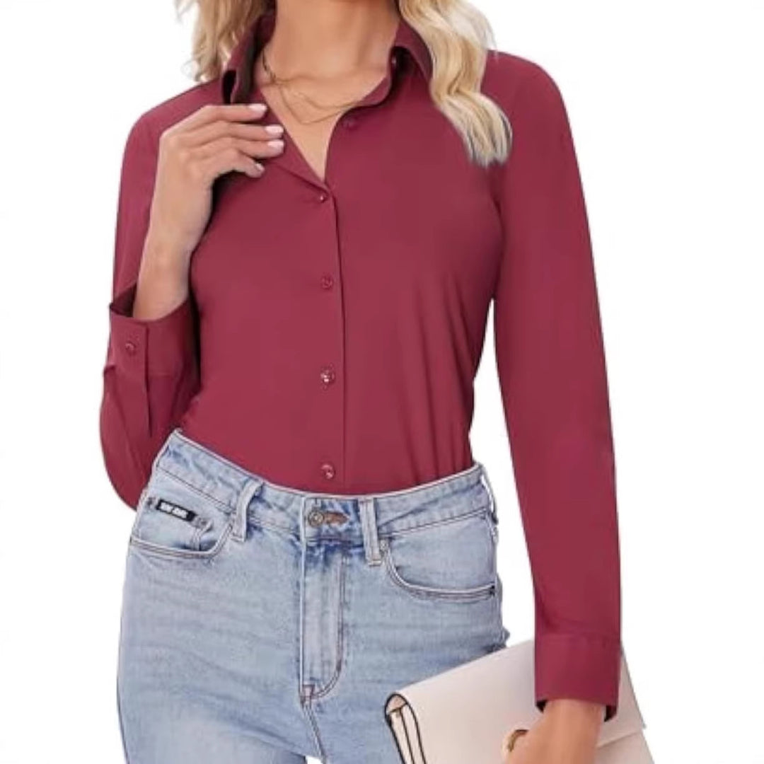 Damen Elegantes Langarmhemd Nord Taschen