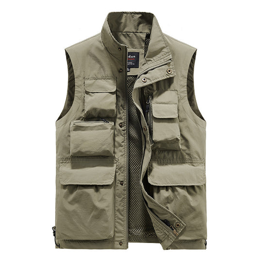 Herren Multifunktionale Utility‑Weste mit Mesh‑Futter und Mehrfach‑Taschen Nord Taschen