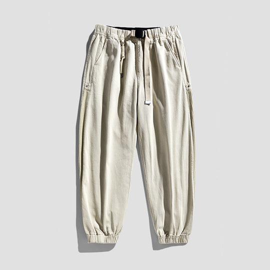 Herren Urbaner Relaxed-Jogger im Canvas‑Look mit verstellbarem Webgürtel und Utility‑Nähten Nord Taschen