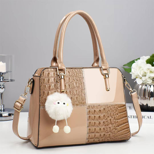 Damen elegante Handtasche mit luxuriöser Krokodilprägung und abnehmbarem Schlüsselanhänger Nord Taschen