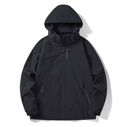 Herren Wasser- und winddichte technische Kapuzen-Outdoorjacke mit verschweißten Nähten und atmungsaktivem Futter Nord Taschen