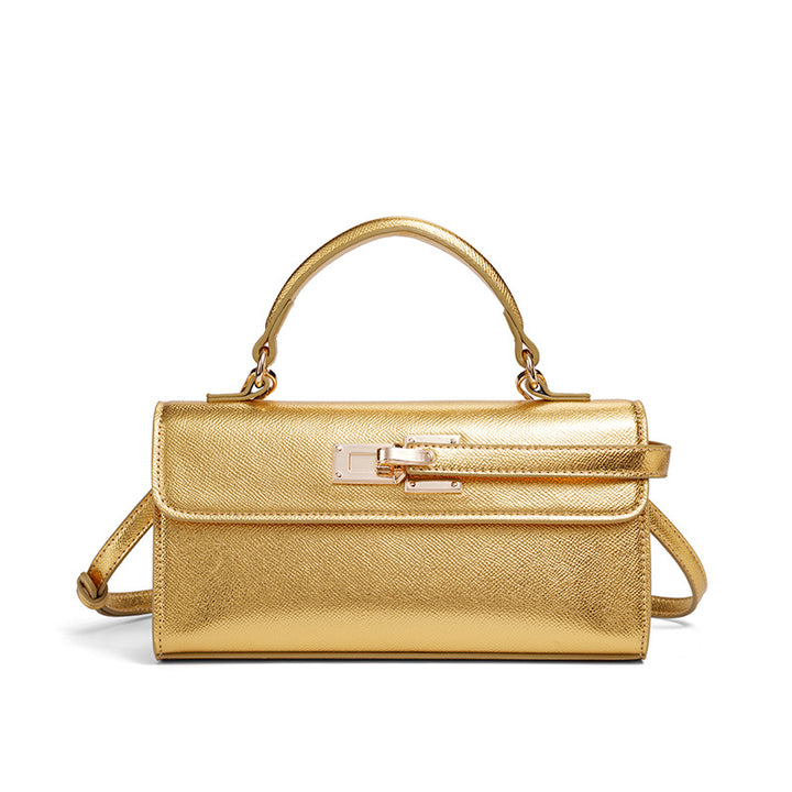 Damen Umhängetasche mit kunstvollem geflochtenem Design und goldenen Akzenten Nord Taschen