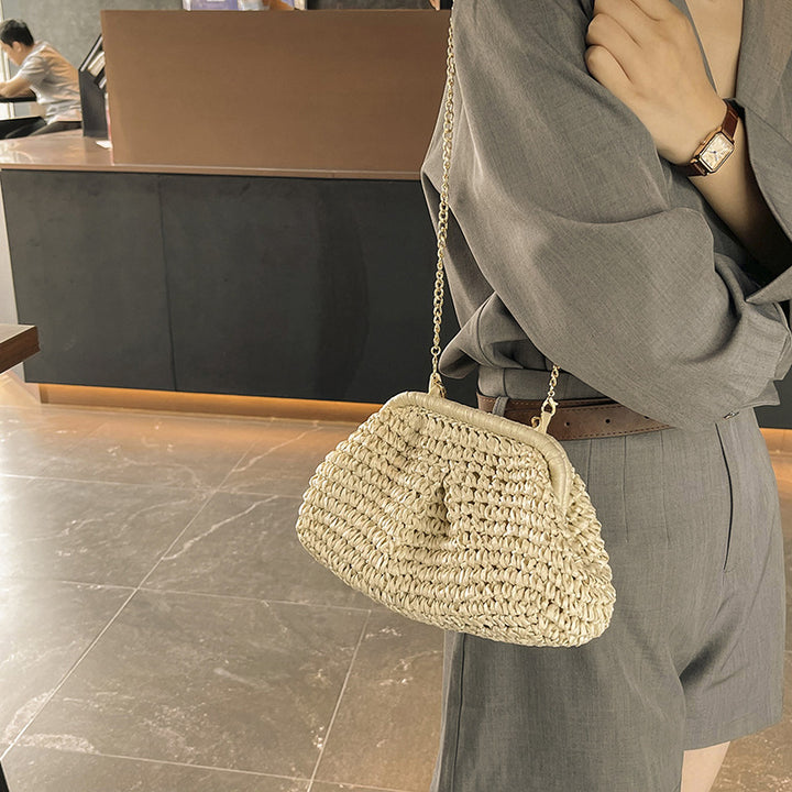 Damen Handtasche mit elegantem Perlentragegriff Nord Taschen