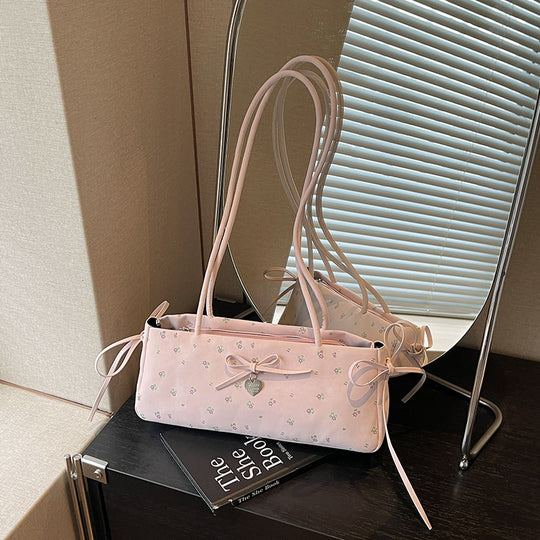 Damen Handtasche mit verspieltem Blumendruck und eleganter Schleifenverzierung Nord Taschen