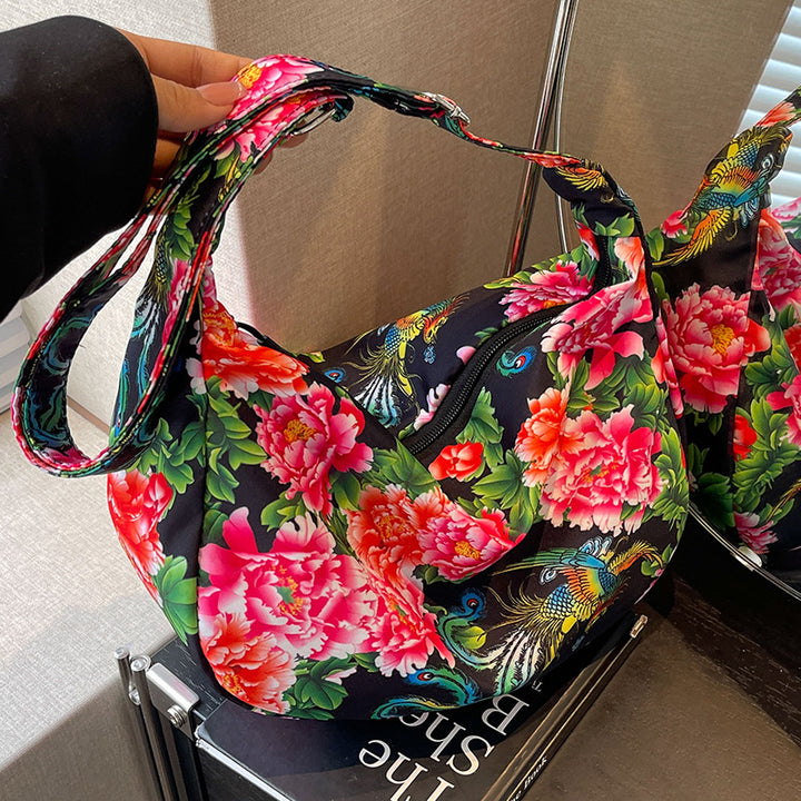Damen modische Umhängetasche mit buntem Blumendesign Nord Taschen