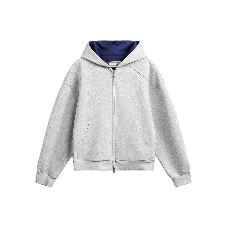Unisex Oversize Kapuzen-Sweatjacke aus French-Terry mit Raglanärmeln und Zweiwegreißverschluss Nord Taschen