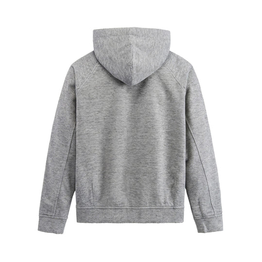 Unisex Kurz geschnittene Boxy-Kapuzenjacke aus Sweat mit Druckknopfblende und Eingrifftaschen Nord Taschen