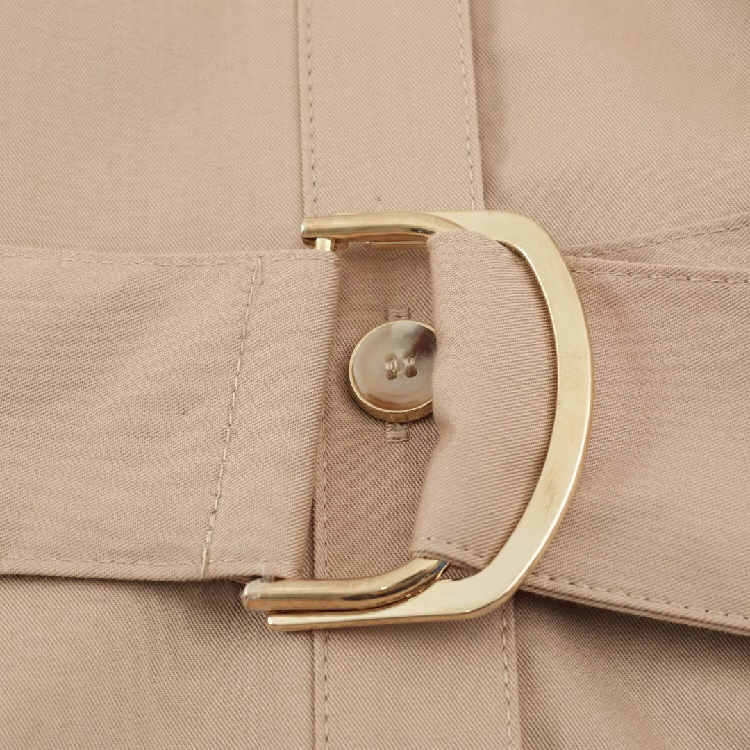 Damen Hemdblusen-Midikleid mit Taillengürtel und Umschlagärmeln Nord Taschen