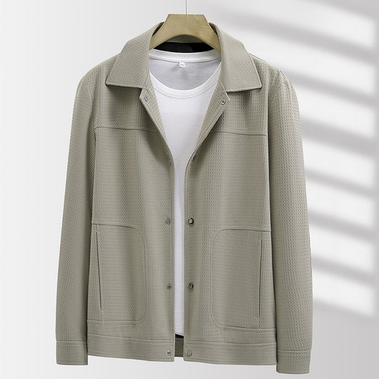 Herren Leichte strukturierte Hemdjacke mit Druckknöpfen und aufgesetzten Taschen Nord Taschen