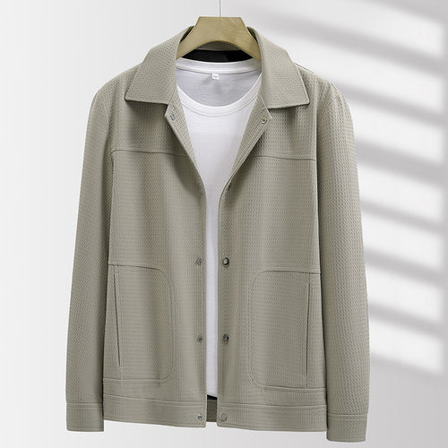 Herren Leichte strukturierte Hemdjacke mit Druckknöpfen und aufgesetzten Taschen Nord Taschen