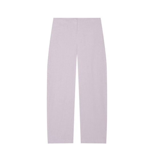 Damen Weite Leinenhose mit hoher Taille und geradem Bein Nord Taschen