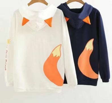 Damen Kapuzenpullover mit Fuchs-Ohren und Schwanz-Print Nord Taschen