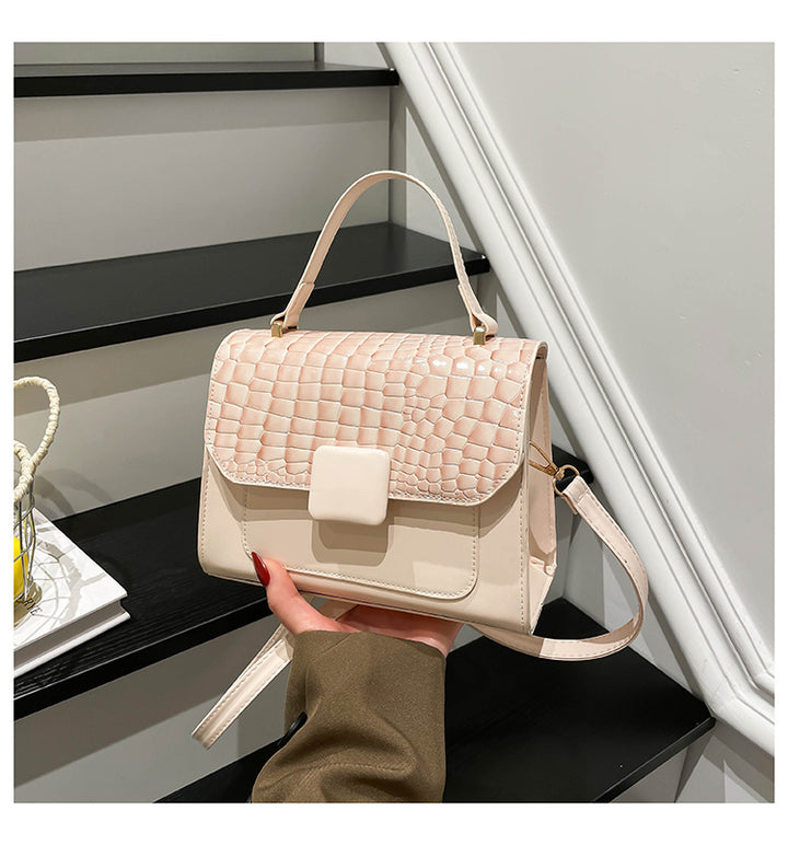 Damen elegante Lackleder-Handtasche mit Kroko-Prägung Nord Taschen