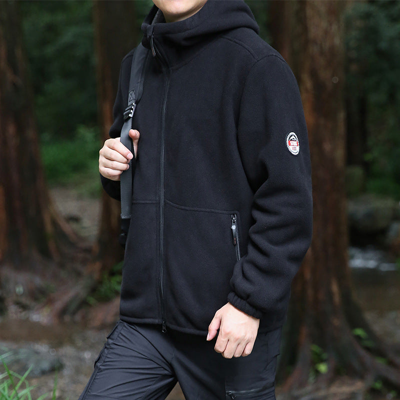 Herren Outdoor-Fleecejacke mit Kapuze, durchgehendem Reißverschluss und Reißverschlusstaschen Nord Taschen