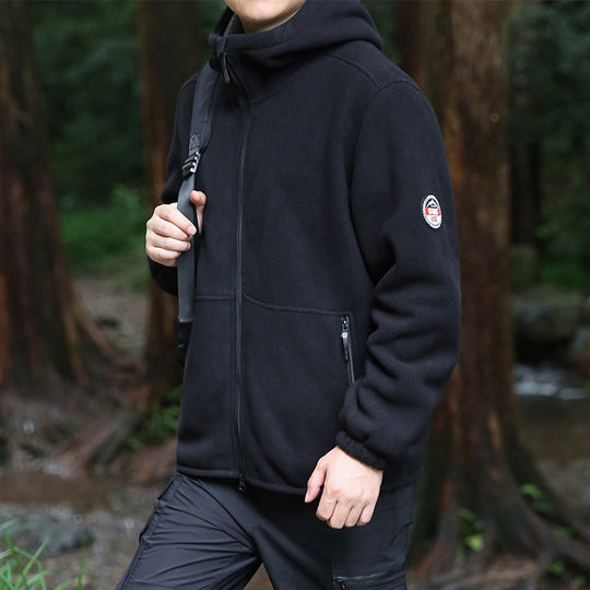 Herren Outdoor-Fleecejacke mit Kapuze, durchgehendem Reißverschluss und Reißverschlusstaschen Nord Taschen