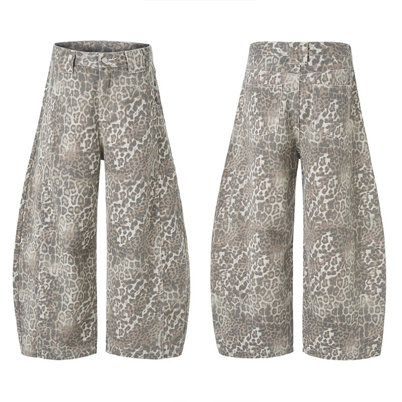 Damen Weite Leoparden-Print Palazzohose aus fließendem Viskose-Mix Nord Taschen