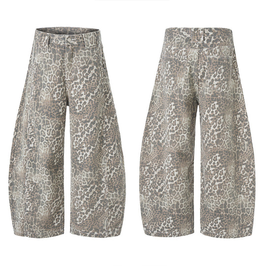 Damen Weite Leoparden-Print Palazzohose aus fließendem Viskose-Mix Nord Taschen