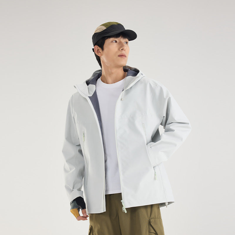 Herren Wasserdichte Softshell-Outdoorjacke mit verstellbarer Kapuze und atmungsaktiver Membran Nord Taschen