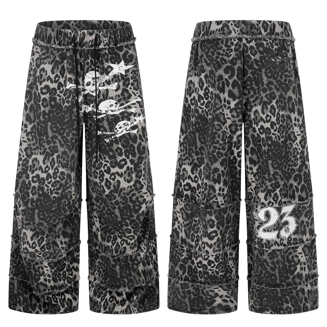 Damen Weite Cargo-Culotte-Shorts mit Fransenstufen und Totenkopf-Print Nord Taschen