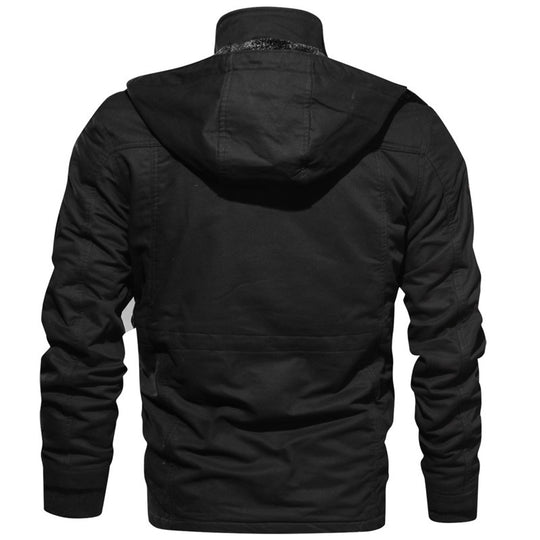Herren winddichte Multifunktions‑Fieldjacke aus Canvas mit wärmender Teddyplüsch‑Innenlage und verstellbarem Kordzug Nord Taschen