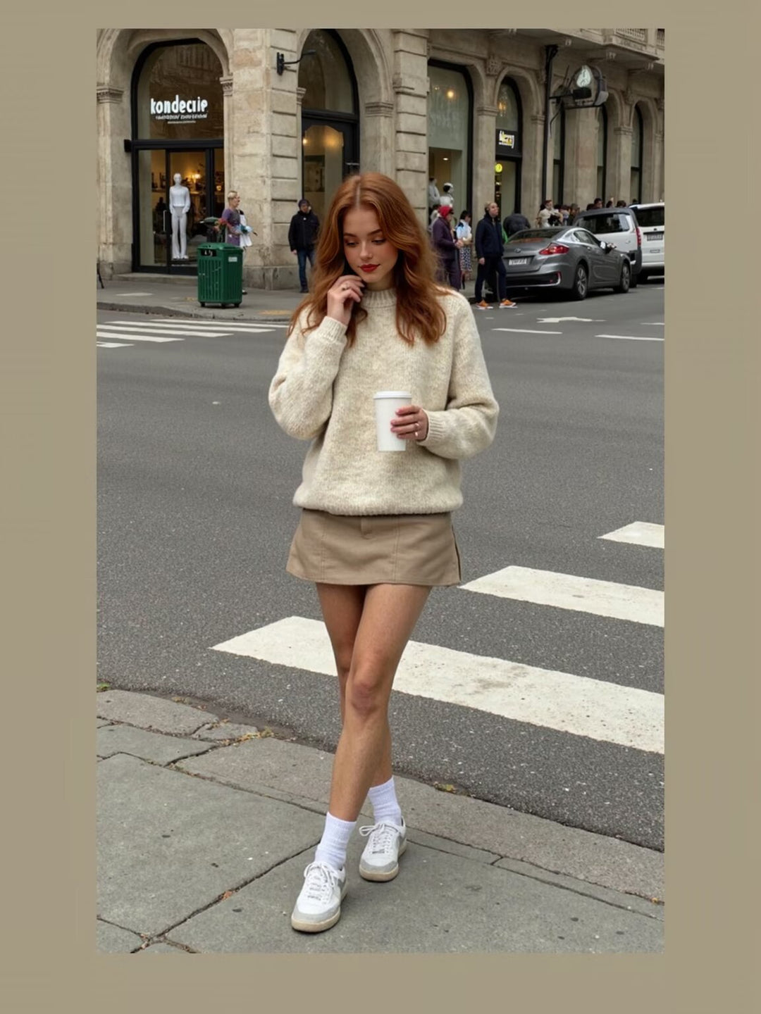 Damen Oversize Mohair‑Optik Pullover mit Rundhalsausschnitt und Raglanärmeln Nord Taschen